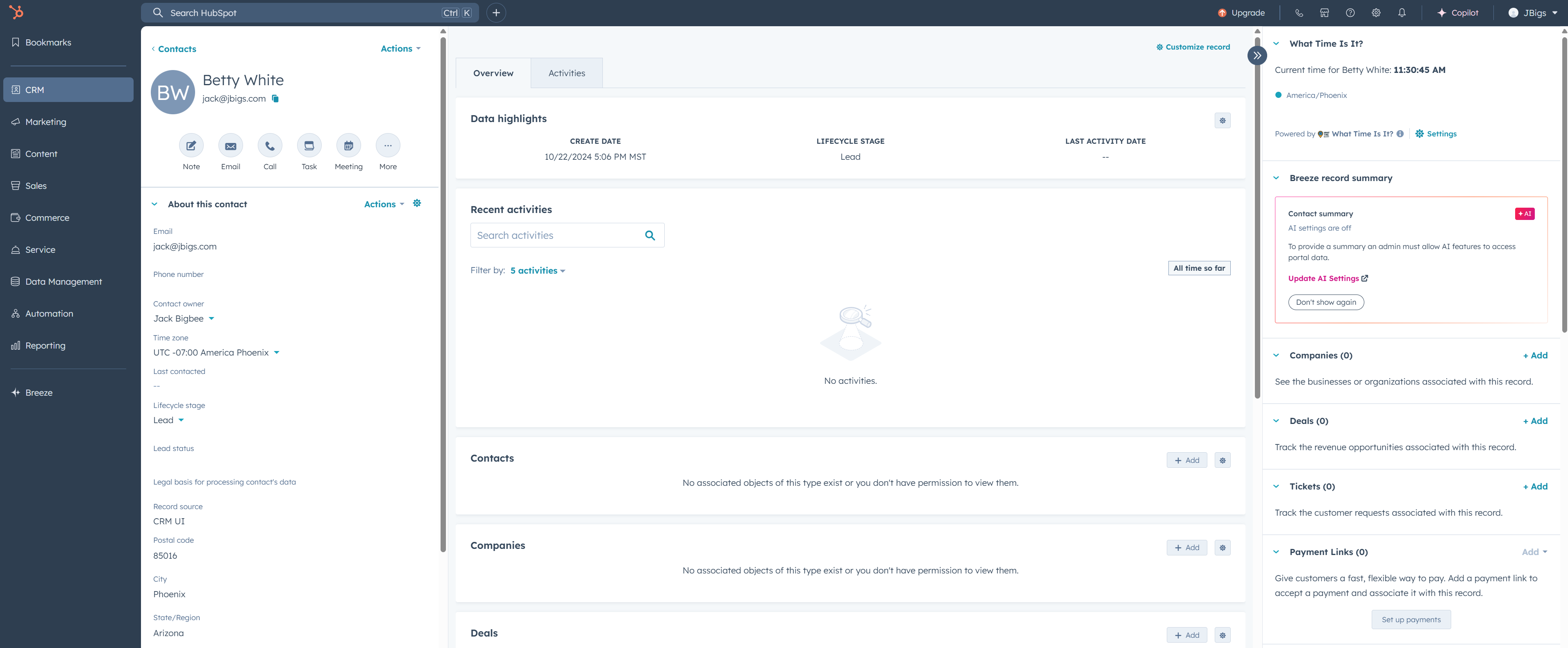 HubSpot Screenshot